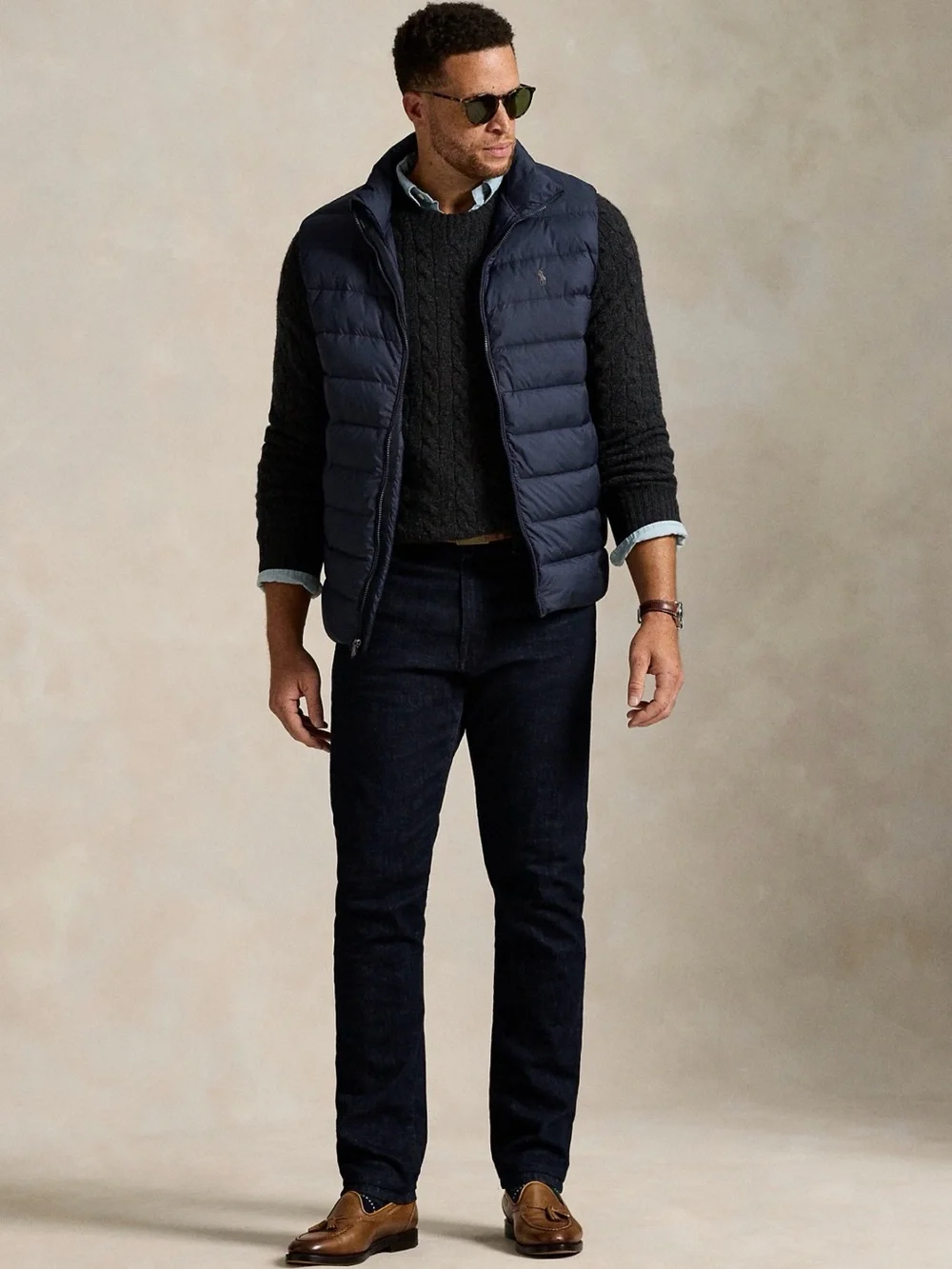 Ralph Lauren Navy Packable Quilted Down Vest